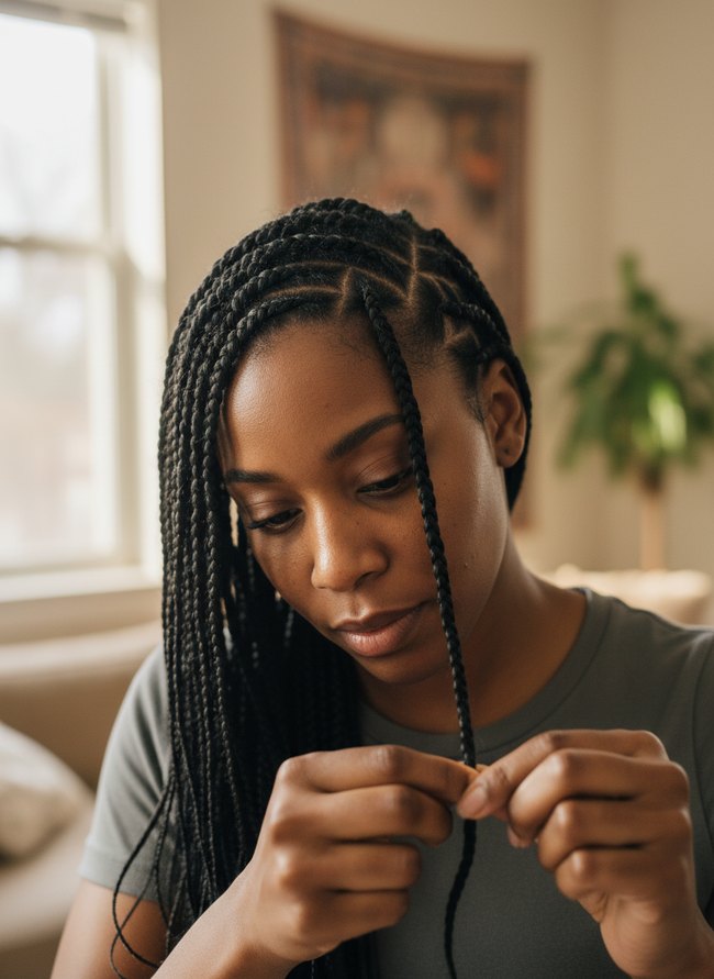 Side Swept Cornrow