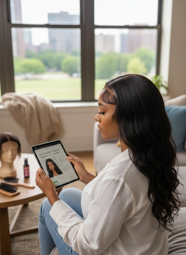 Natural Black Glueless Wig
