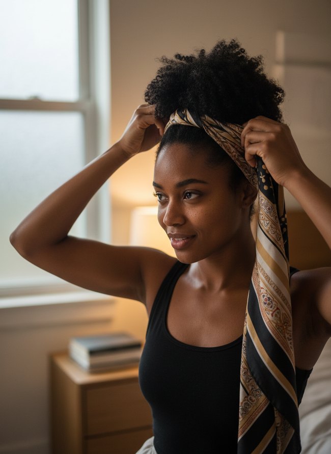 Nighttime Hair Wrapping