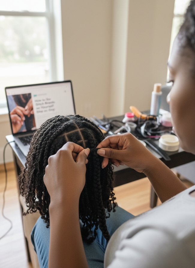 Defined Stitch Braid Parting