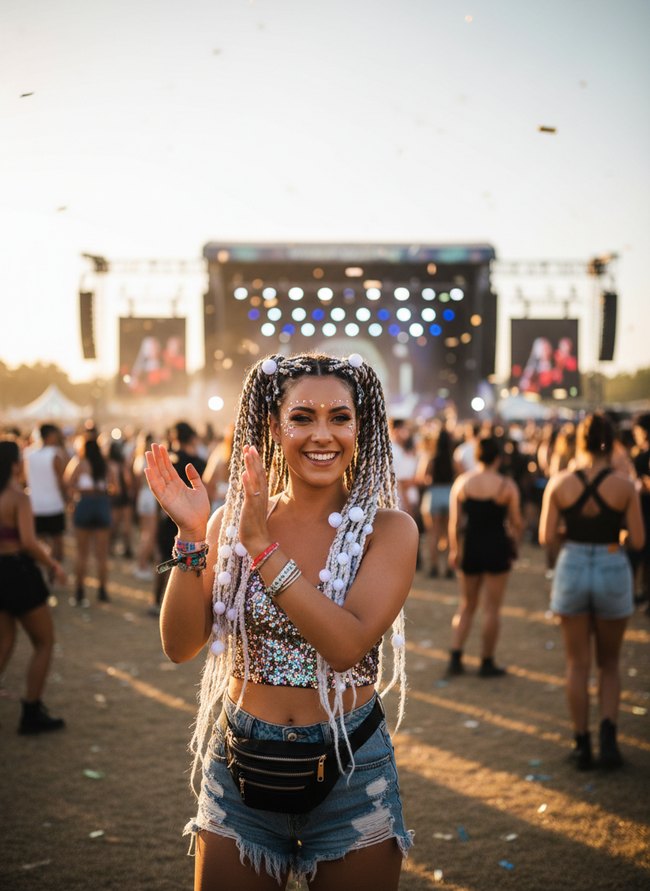 Rave Ready Bubble Braids