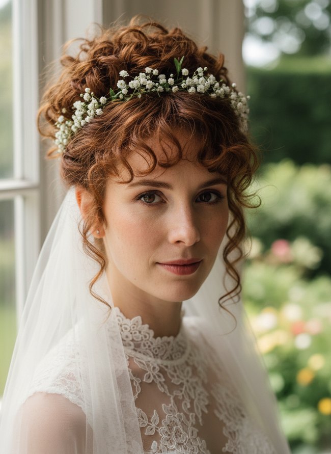 Curly Bangs Bridal Frame
