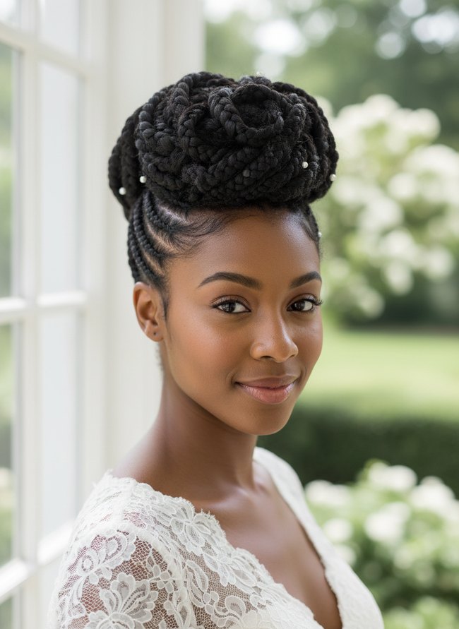 Intricate Cornrow Updo