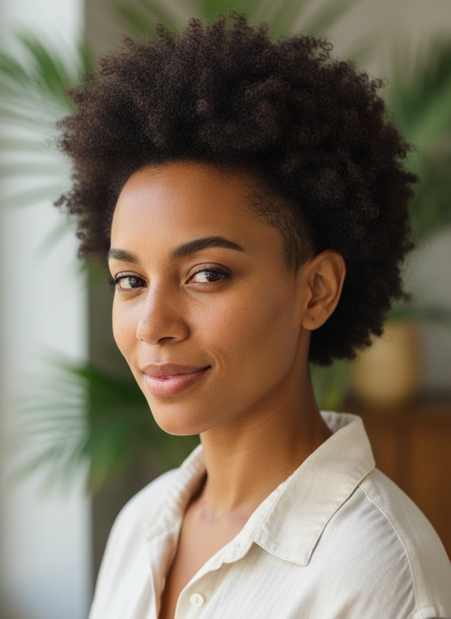 Shaved Temple Summer Fro