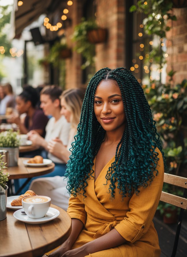 Teal Tipped Voluminous Twists