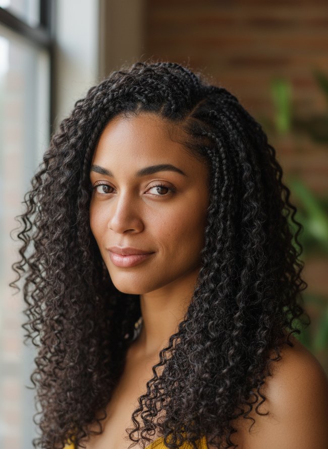 Stitch Braids With Curls