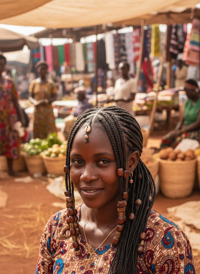 Wooden Bead Fulani Braids