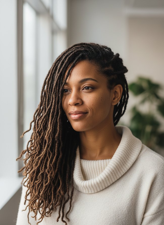 Side Swept Locs