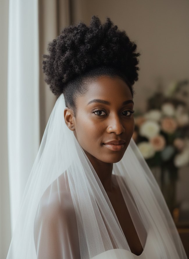 High Puff With Veil