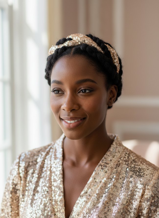 Sequin Adorned Hair Scarf