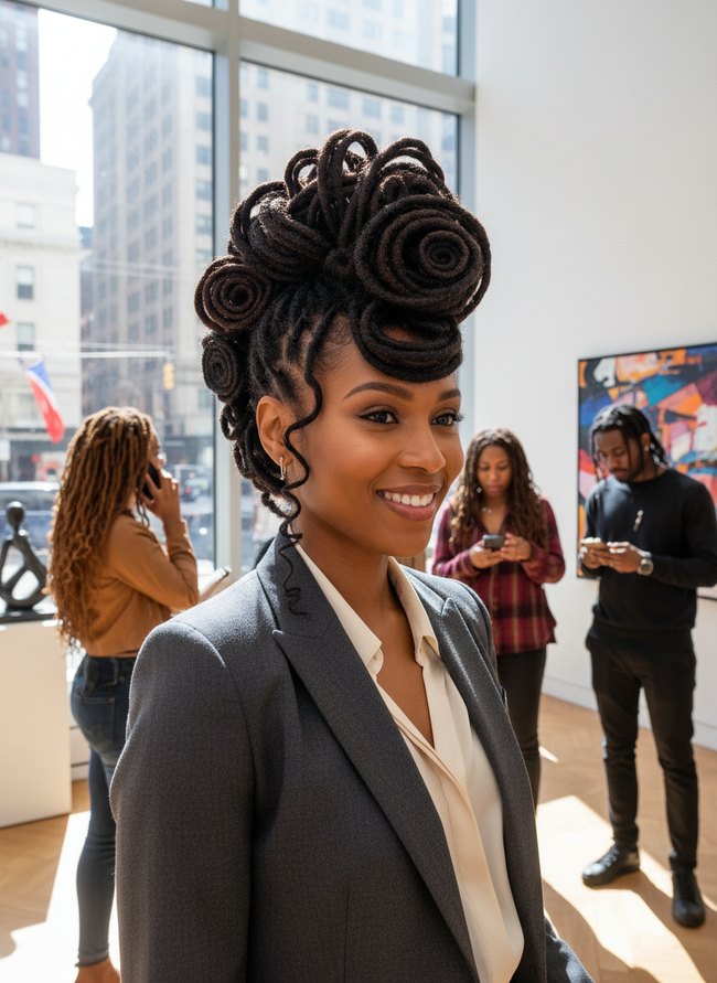 Artful Loc Mohawk Updo