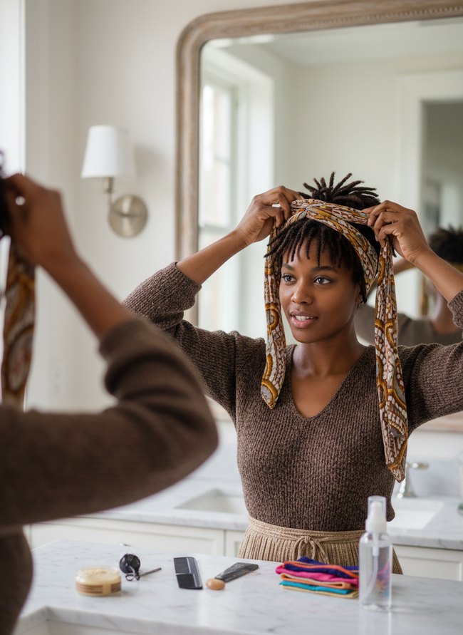Wrapped Loc Headband Look