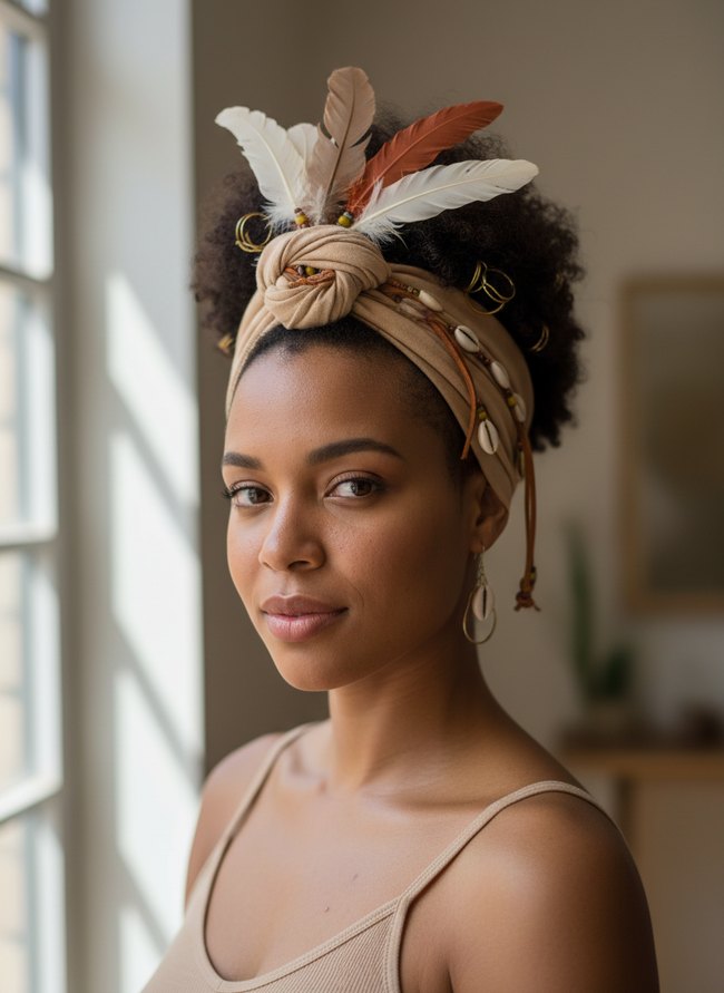 Feathered Headwrap Undercut