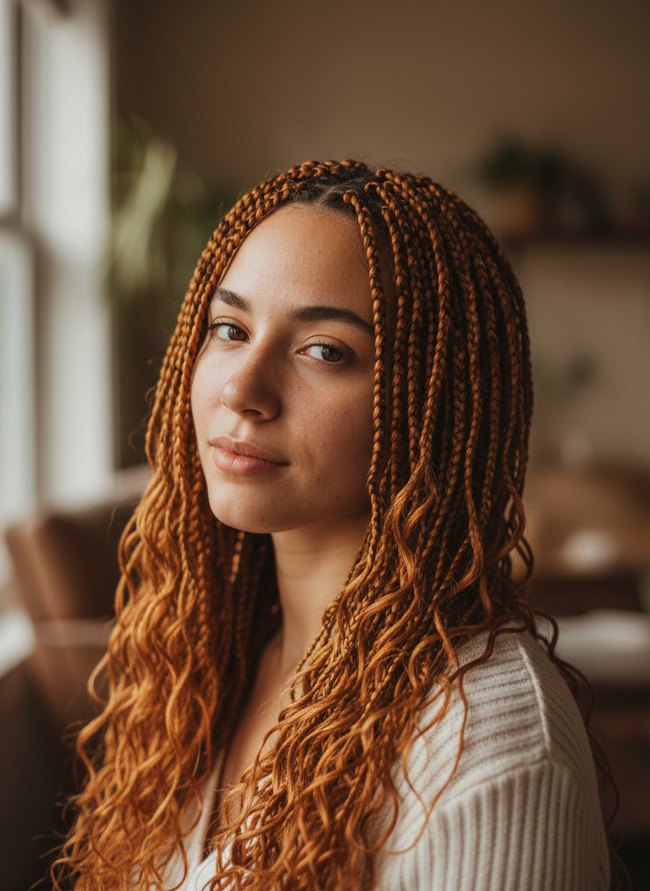 Sunset Copper Crochet Waves