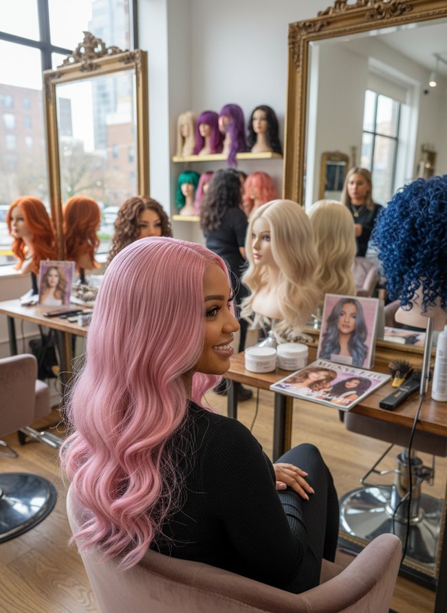 Bubblegum Pink Side Part