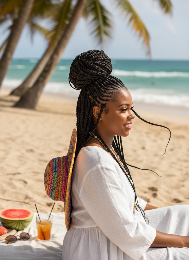 Braided Bun Cornrow Base