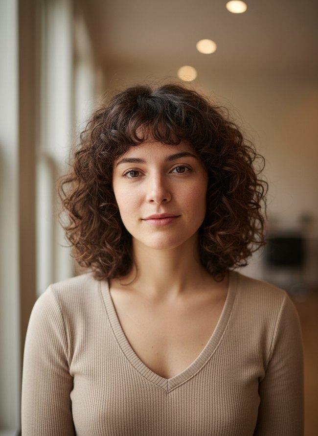 Curly Bangs Defined