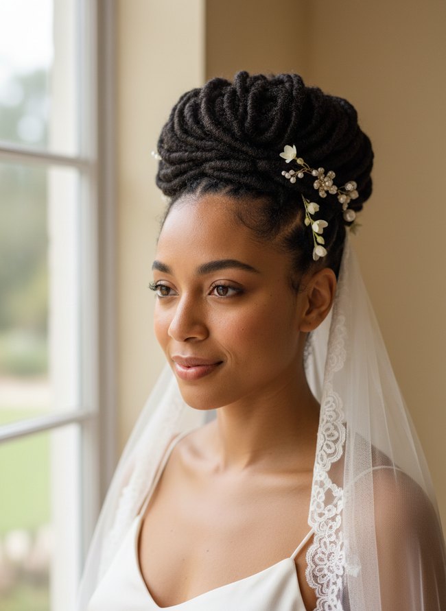 Wrapped Locs High Bun
