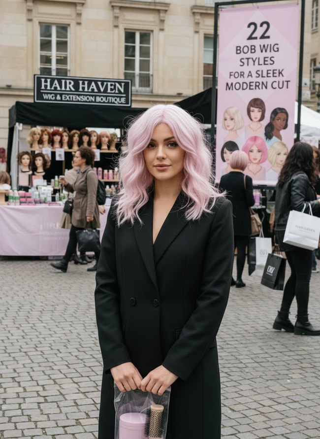 Pastel Pink Wispy Bob