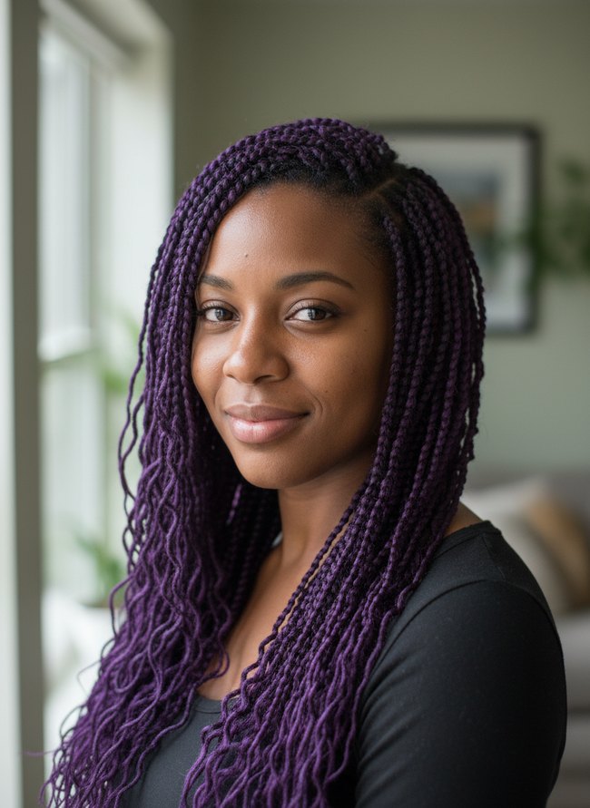 Deep Violet Angled Twist
