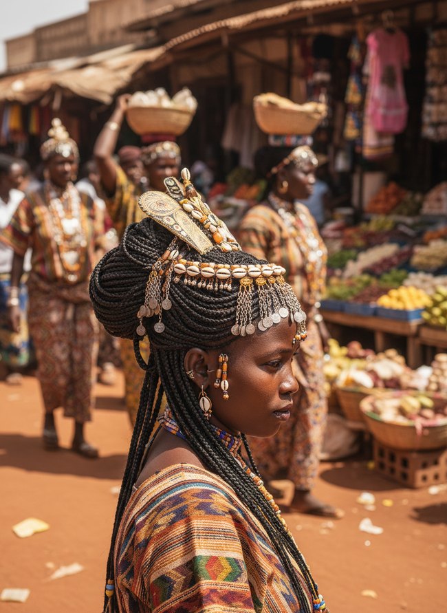 Ornate Headpiece Fulani Braids