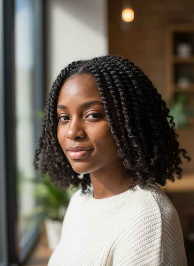 Loose Flat Twist Out