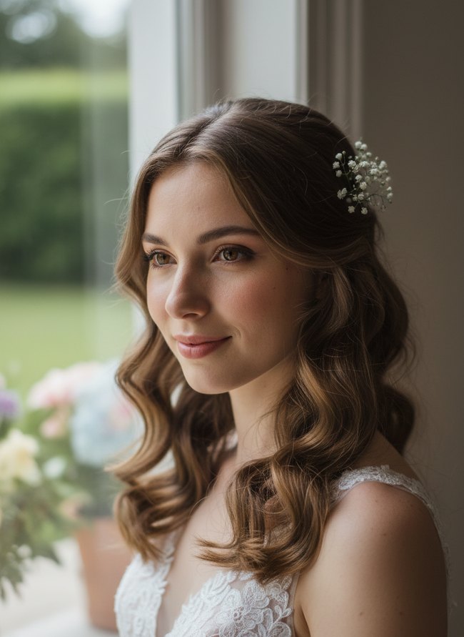 Soft Wavy Bridal Curls