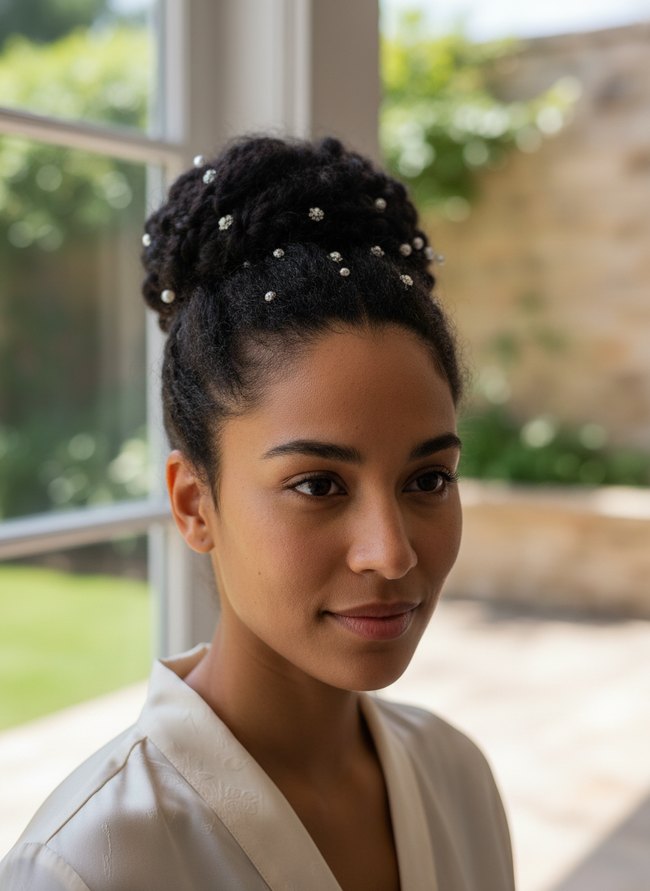 Jeweled High Bun