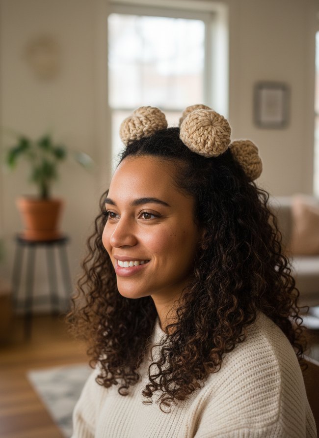 Half Up Crochet Puffs