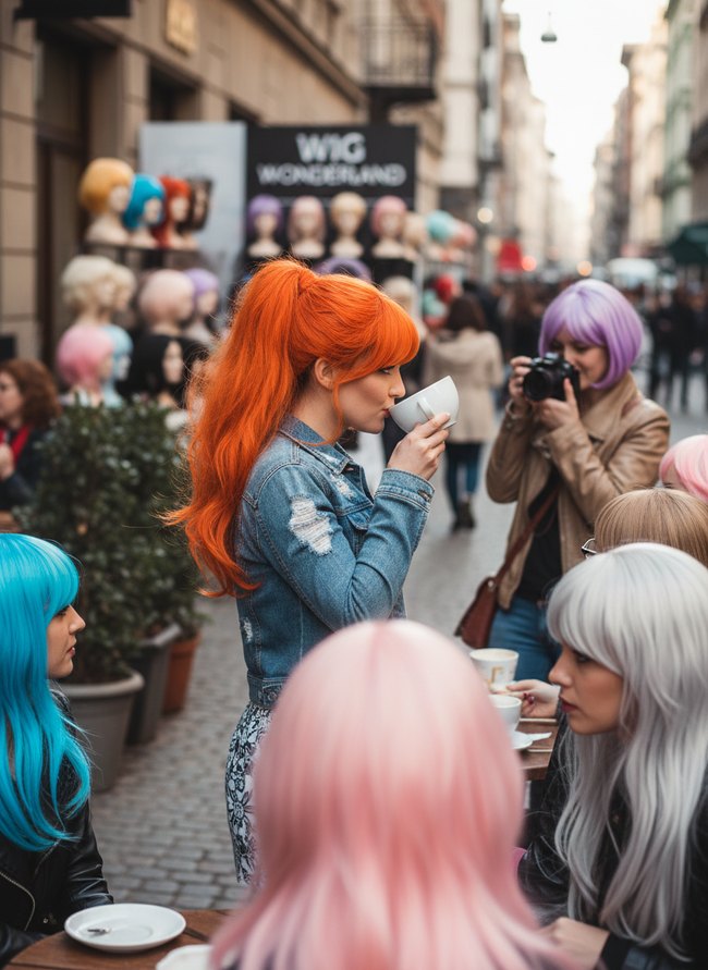 Vibrant Orange High Ponytail