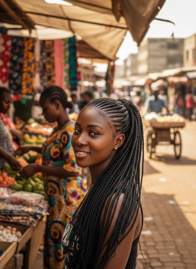 Ghana Braids Cornrow Pattern