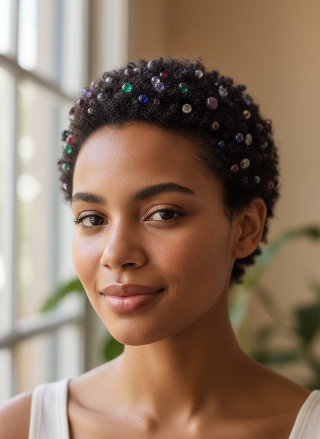 Gemstone Embellished Coils
