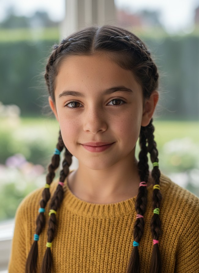 Sectioned Pigtail Braids