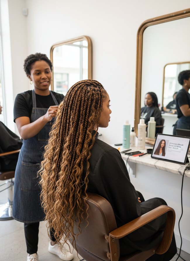 Distressed Faux Knotless Braids