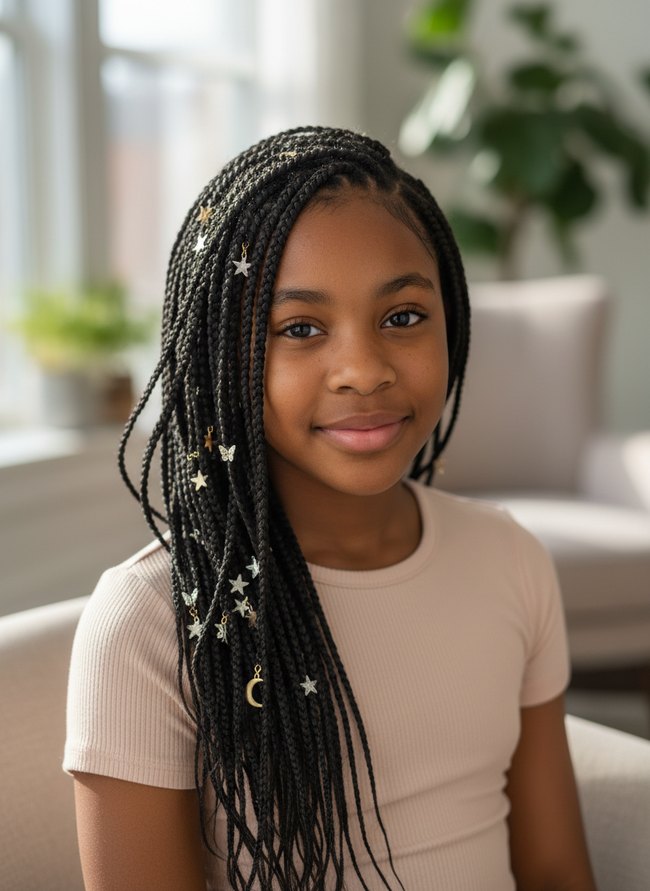 Knotless Braids With Charms