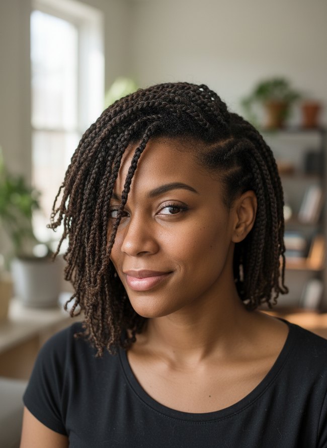 Angled Bob Two Twists