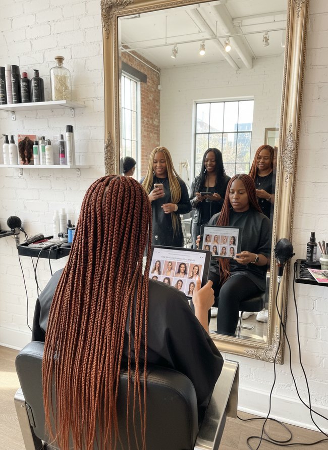 Reddish Brown Knotless Braids