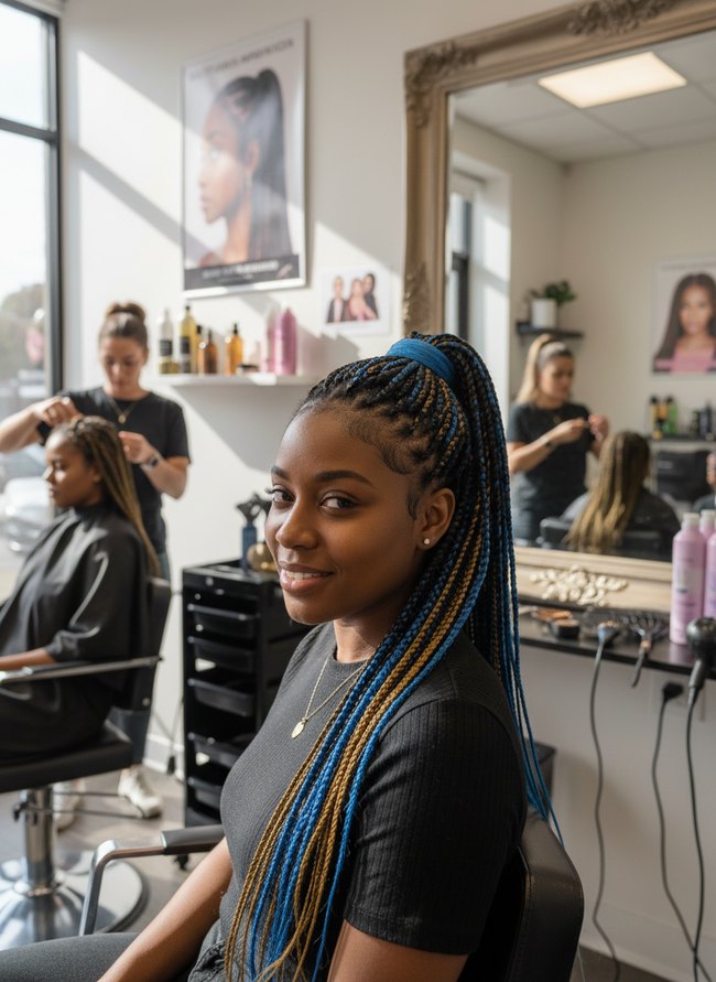Accent Color Knotless Braids