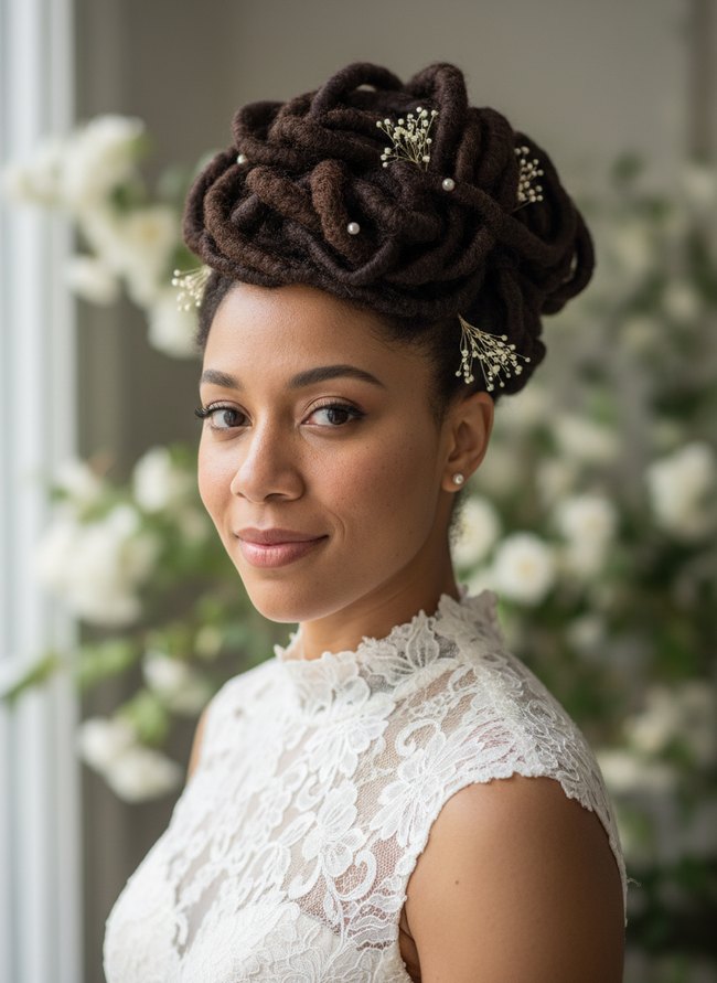 Sculpted Loc Updo
