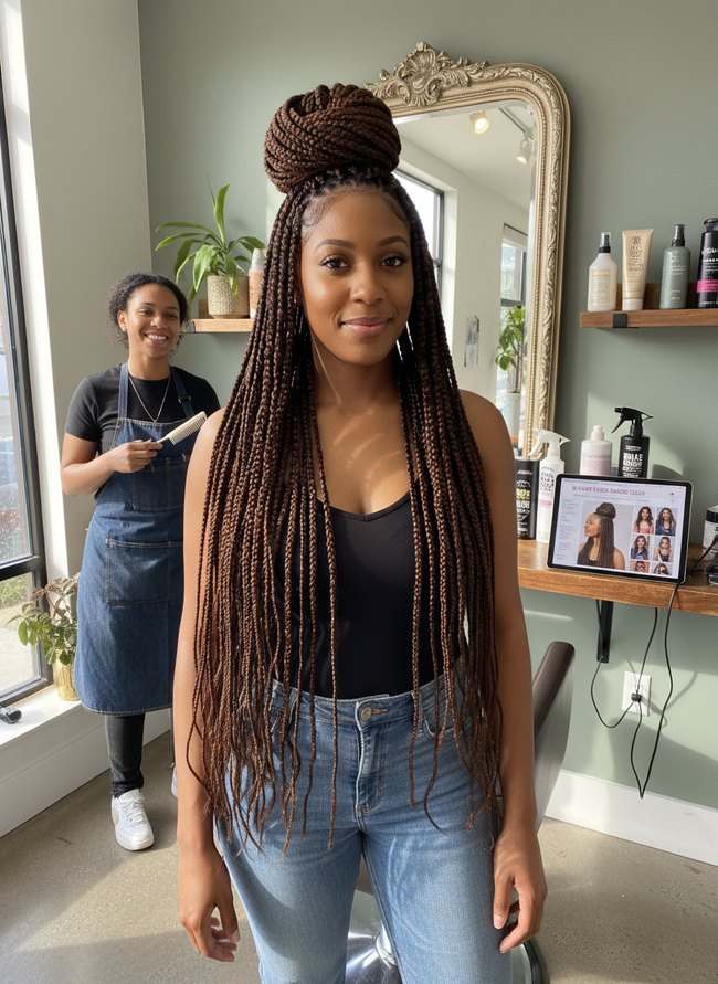 Asymmetrical Knotless Braids
