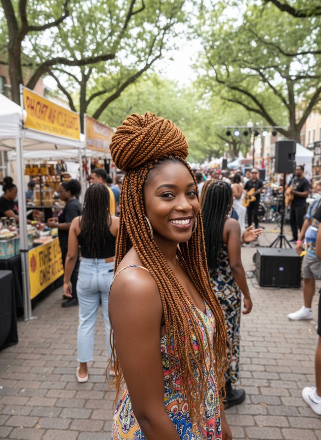 Caramel Highlighted Braids