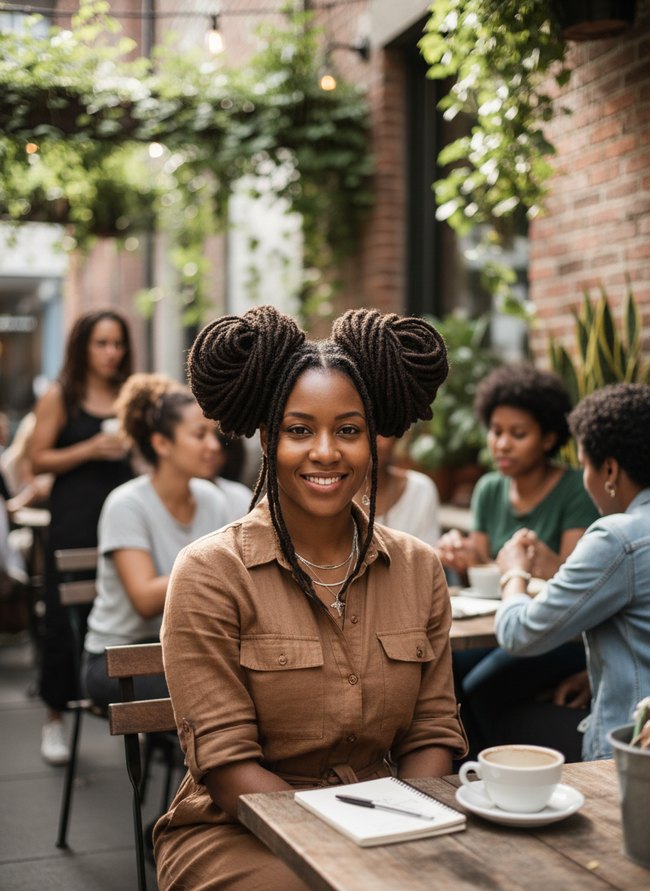 Loc Space Buns Style