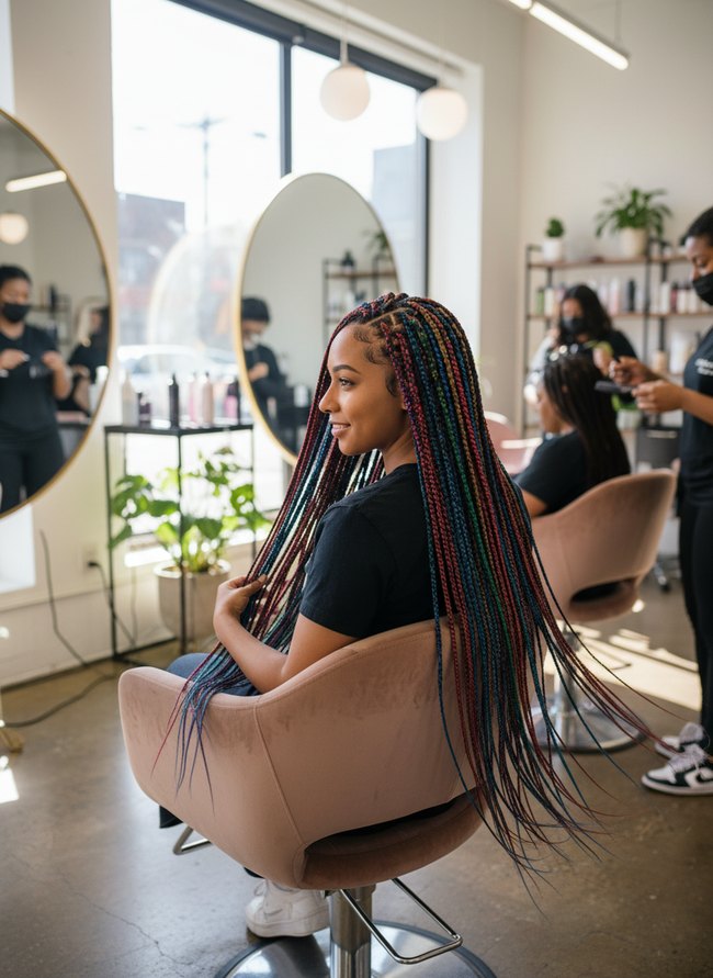 Multi Color Knotless Braids