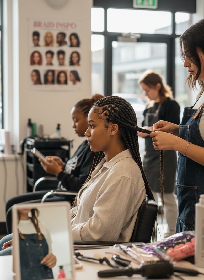 Thick Straight Knotless Braids
